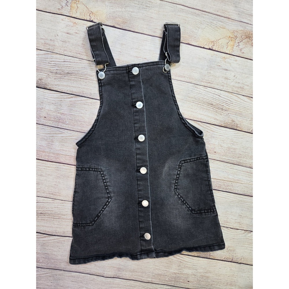 Art Class Girls Black Denim Jean Overalls Jumper‎ Dress Size Small Adjustable